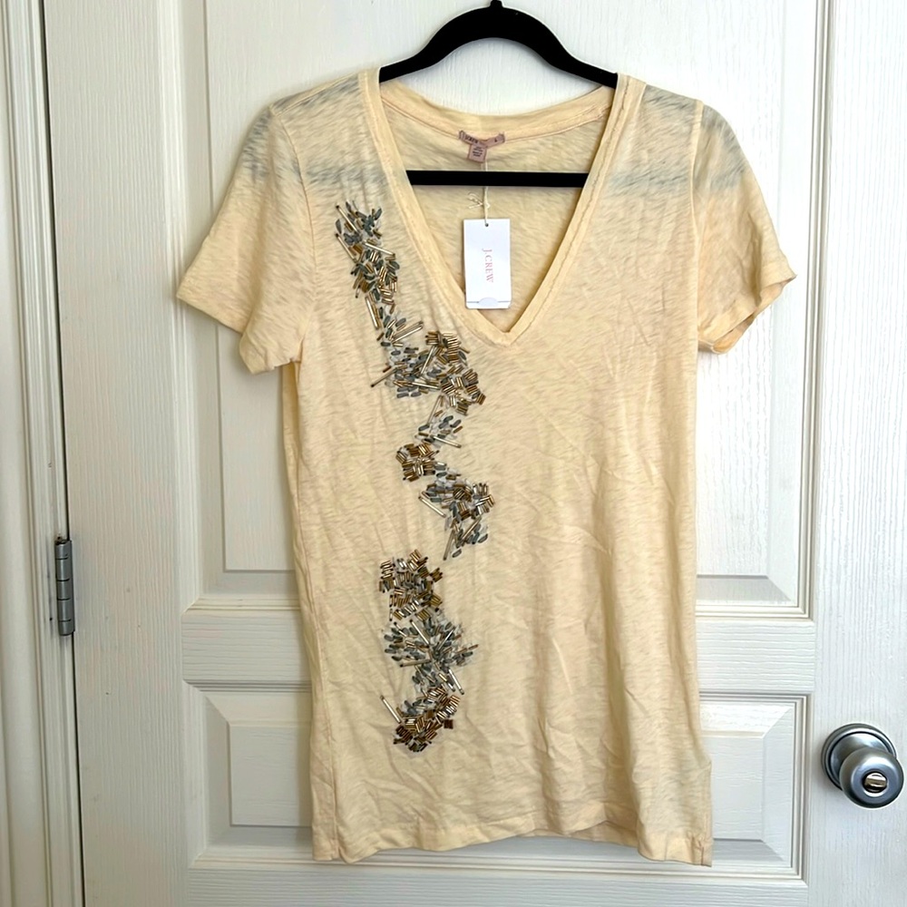 Beautiful J. Crew Bead Design Top